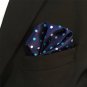 ShlaxWing Polka Dots Blue Neckties Men Ties Silk Business Skinny 2.35" Extra Lo