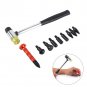 Qiilu PDR Tools Dent Ding Hammer 9 Heads Tap Down Kit Knockdown Tool Paintless H