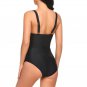 Dorani Women Monokini Spaghetti Strap Swimwear Sleeveless Padded Swimsuits, Blac