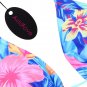 Women Sexy Bikini Set Halter Floral Print Two Sides Wearing Swimsuit L