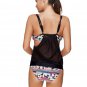 JOYMODE Women's Plus Size High Waisted Wireless Padded Swimwear Size XL Black wi