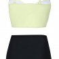 JOYMODE Women's Vintage Swimsuit High Waist Beige Black Bikini Set Size 3XL Beig