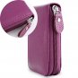 Purple Genuine Leather Wallet Latest Credit Card Safe Holder/Case/Protector