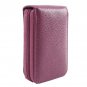Blocking Genuine Leather Mini Wallet Latest Credit Card Safe Holder/Case Purple