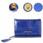Women wallet blue purse Genuine leather Credit Card Safe Holder/Case/Protector