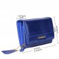 Women wallet blue purse Genuine leather Credit Card Safe Holder/Case/Protector