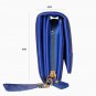 Women wallet blue purse Genuine leather Credit Card Safe Holder/Case/Protector