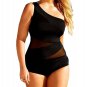 Garsumiss Womens Plus Size Bathing Suit One Piece Beach Tankini Sexy Mesh Bikini