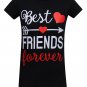 Best Friends Forever Left Arrow Women's Fitted T-Shirt - (Small) - Black