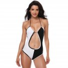 Leoparts Women Sexy Cut Out Strapsless Halter High Waisted One Piece Monokini Sw