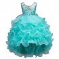 Girl Ball Dress Princess Dress Wedding Pageant Party Turquoise Green 14-15 Year
