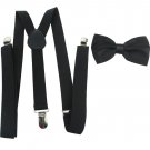 Mens Suspender Bow Tie Set, Elala Clip On Y Shape Adjustable Braces Suspenders B