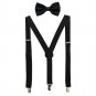 Mens Suspender Bow Tie Set, Elala Clip On Y Shape Adjustable Braces Suspenders B