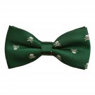 Alizeal Skull Patterned Men's/ Boys' Pre-tied Bow Ties (Dark Green)
