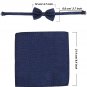 Pangda Mens Formal Banded Tuxedo Pre-tied Bow Tie, Pocket Square and Cufflinks S