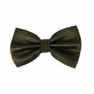 DBC2031 Green Cheap Bowties For Men Stripes Olive drab Black Pre-tied Bow tie By