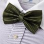 DBC2031 Green Cheap Bowties For Men Stripes Olive drab Black Pre-tied Bow tie By