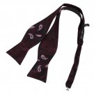 DBA7B01F Black Maroon Patterns Bow Tie Microfiber Classic For Husband Self-tied