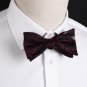 DBA7B01F Black Maroon Patterns Bow Tie Microfiber Classic For Husband Self-tied