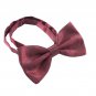 Satin Classic Pre-Tied Bow Tie Formal Solid Tuxedo, by Bow Tie House (Large, Bur