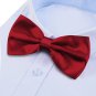 Men's Pre-Tied Adjustable Length Solid Color Tuxedo Bow Tie, Maroon