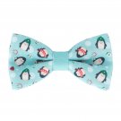 Bow Tie House Penguin pattern bow tie aquamarine pre-tied shape for any gender a