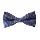 EBDB0139 Blue Purple Black Patterned Bow Ties Microfiber Romance For Presents Pr