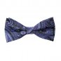 EBDB0139 Blue Purple Black Patterned Bow Ties Microfiber Romance For Presents Pr