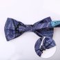 EBDB0139 Blue Purple Black Patterned Bow Ties Microfiber Romance For Presents Pr