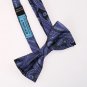 EBDB0139 Blue Purple Black Patterned Bow Ties Microfiber Romance For Presents Pr