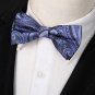 EBDB0139 Blue Purple Black Patterned Bow Ties Microfiber Romance For Presents Pr