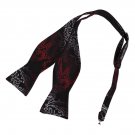 DBA7B25E Black Red Grey Paisley Bow Tie Microfiber Popular For Designer Self-tie