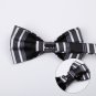 DBD7A17B Black White Grey Stripes Microfiber Mens Bow Tie Quilt For Working Day