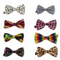 Silk Finish Fashion Bow Tie. Pre-tied Elastic Dicky for Weddings (Blue White C
