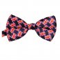Silk Finish Fashion Bow Tie. Pre-tied Elastic Dicky for Weddings (Blue White C