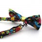 Silk Finish Fashion Bow Tie. Pre-tied Elastic Dicky for Weddings (Blue White C