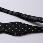 SetSense Men's Polka Dot Jacquard Woven Self Bow Tie Set One Size Black / Gray
