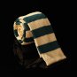 Light Yellow Green Stripes Marketing Management Skinny Knit Neck Tie Wo