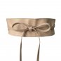 Charming House Women's Vintage Obi Bowknot Leather Wide Waist Cinch Belt (Off-wh