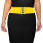 LUNA Fashion 3 Inch Elastic Cinch Belt - Solid - Yellow