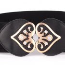 EachEver Women Vintage Wide Elastic Stretch Waist Belt Fashion Buckle Belt Black