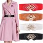 EachEver Women Vintage Wide Elastic Stretch Waist Belt Fashion Buckle Belt Black