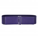 Women's Interlock Wide Metal Buckle Elastic Belt (S,Navy 466-5)