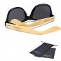 Bamboo sunglasses wooden Long Keeper Wood Arms for Women Men (Black, Green)