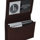 LeatherBoss Small Credit Card Holder Wallet With Expandable Pocket (Dark Brown)