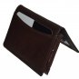 LeatherBoss Small Credit Card Holder Wallet With Expandable Pocket (Dark Brown)
