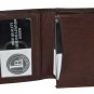 LeatherBoss Small Credit Card Holder Wallet With Expandable Pocket (Dark Brown)