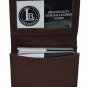 LeatherBoss Small Credit Card Holder Wallet With Expandable Pocket (Dark Brown)