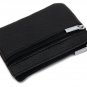 DEEZOMO Genuine Leather Card Case Wallet / Coin Change Purse with Key Ring - Bla