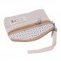 Damara Womens Lace Hem Stripe Zipper Detachable Wristlet Coin Pouch,Apricot